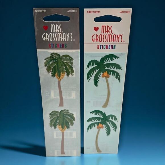 1990s Mrs. Grossman's 5 Sheet Lot Tropical Palm Whisper Palm Tree Sticker Strips - Picture 7 of 7